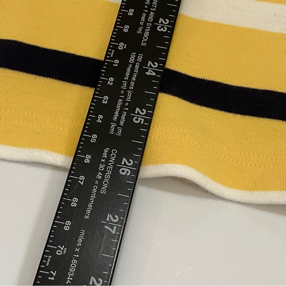 St John Bay Men's Yellow Striped Short Sleeve Polo Shirt Size Large - Picture 5 of 6